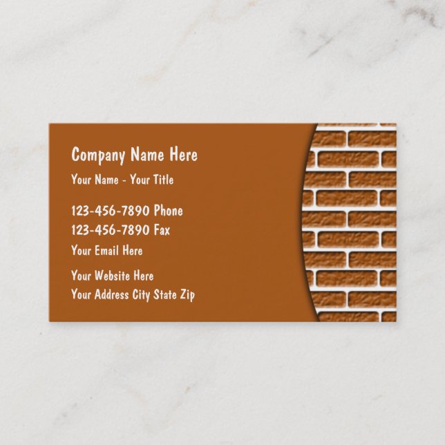 Tarjeta De Visita Tema del servicio de la construcción (Anverso)