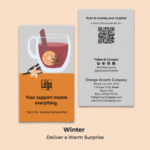 Tarjeta De Visita Tema del vino muerto - Sorpresa QR Winter Gracias