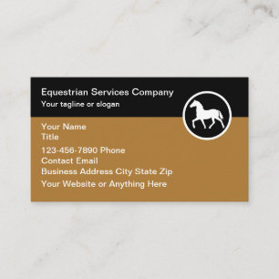 Tarjeta De Visita Tema ecuestre sencillo Tema de caballo Tema