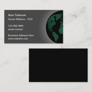 Tarjeta De Visita Tema Globo Mundo de Telecomunicaciones