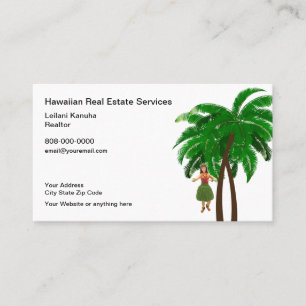 Tarjeta De Visita Tema inmobiliario de estilo hawaiano