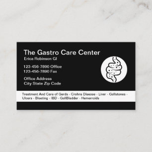 Tarjeta De Visita Tema Intestinal de Gastroenterólogo
