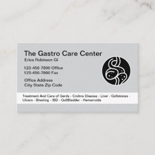Tarjeta De Visita Tema Intestinal de Gastroenterólogo