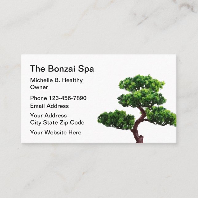 Tarjeta De Visita Tema japonés Bonzai Spa (Anverso)