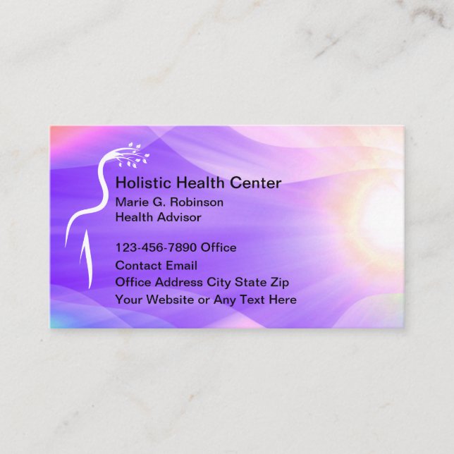 Tarjeta De Visita Tema médico de salud holística (Anverso)