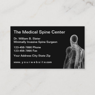 Tarjeta De Visita Tema médico del Médica de columna