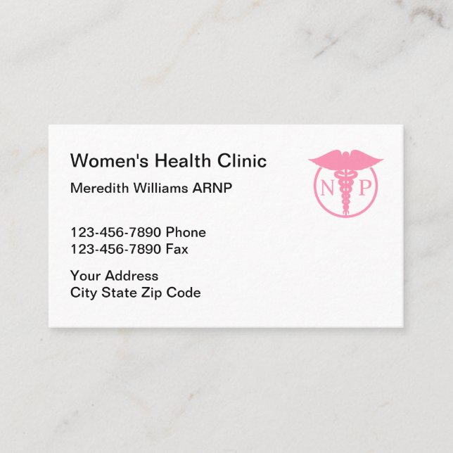 Tarjeta De Visita Tema médico del médico de la enfermera (Anverso)