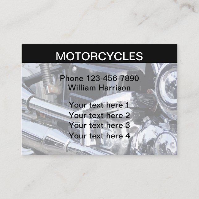 Tarjeta De Visita Tema moderno de la motocicleta (Anverso)