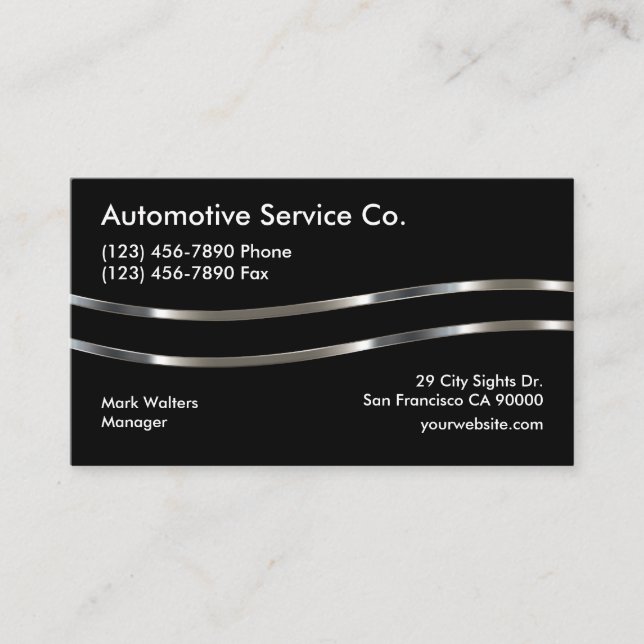 Tarjeta De Visita Tema moderno del automóvil (Anverso)