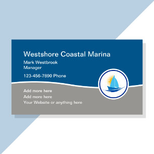 Tarjeta De Visita Tema moderno del barco costero