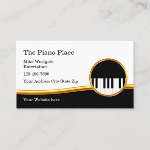 Tarjeta De Visita Tema Musical de Teclas de Piano Elegante