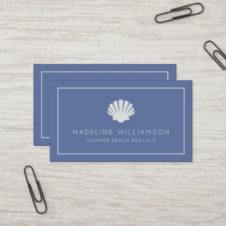 Tarjeta De Visita Tema Nautical Seashell Beach