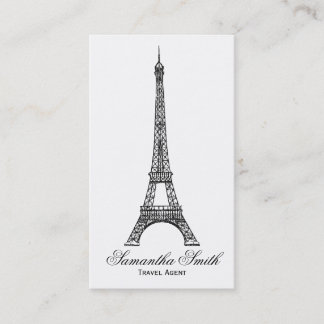 Tarjeta De Visita Tema parisino Eiffel Tower Travel Agent