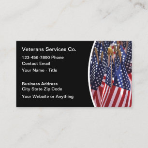 Tarjeta De Visita Tema Patriótico de Veteranos Americanos