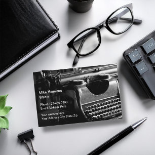 Tarjeta De Visita Tema retro Escritor de escritura de tiempo antiguo