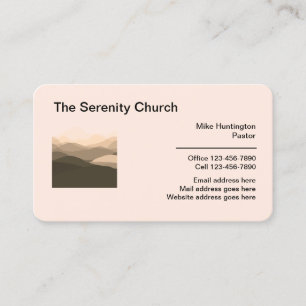 Tarjeta De Visita Tema Serenidad de Iglesia Escénico