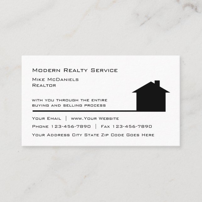 Tarjeta De Visita Tema simple de las propiedades inmobiliarias (Anverso)
