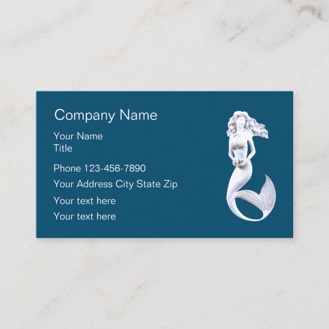 Tarjeta De Visita Tema tropical de la sirena de la playa (Anverso)