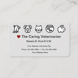 Tarjeta De Visita Tema veterinario de los animales