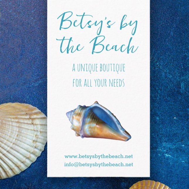 Tarjeta De Visita Temática de Aqua Blue Beach (It's a cute beach-themed card, great for boutiques at the beach.)