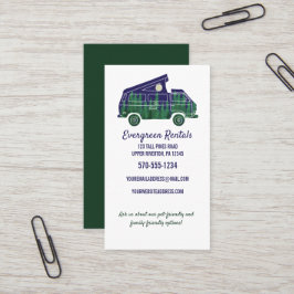 Tarjeta De Visita Temática de Camper Van Camping Woods