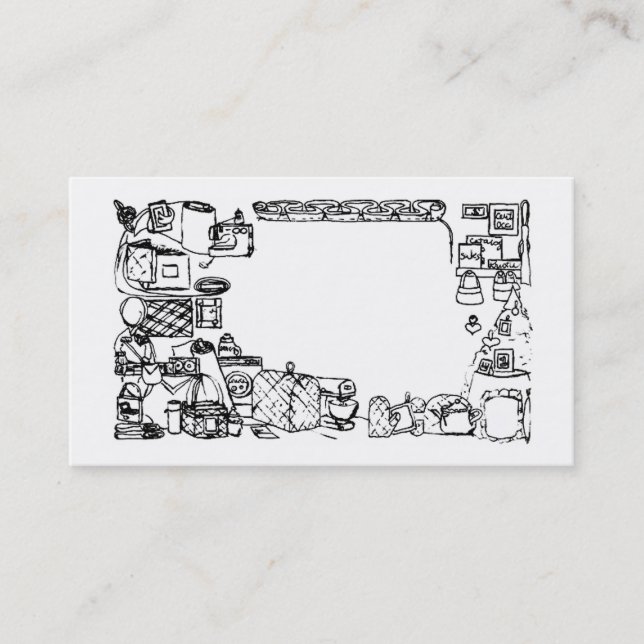 tarjeta de visita temática de costura (Anverso)