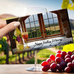 Tarjeta de visita temática de vino de bodega o viñ