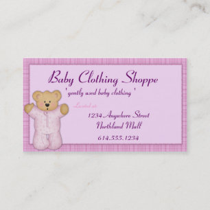 Tarjeta de visita temática del bebé:: Peluche