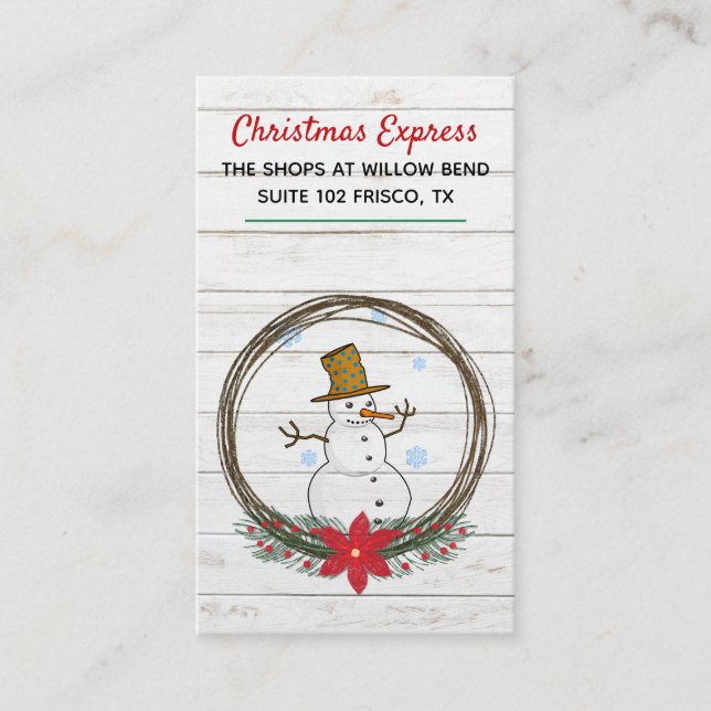 Tarjeta de visita temática del navidad (Anverso)