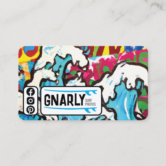 Tarjeta de visita temática Surf (Anverso)