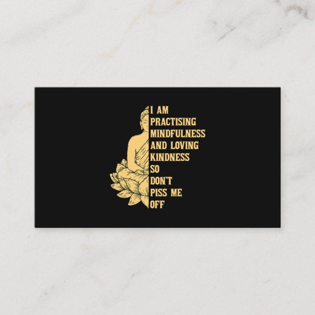 Tarjeta De Visita templo de la meditación ropa budista buddah tee wo (Anverso)