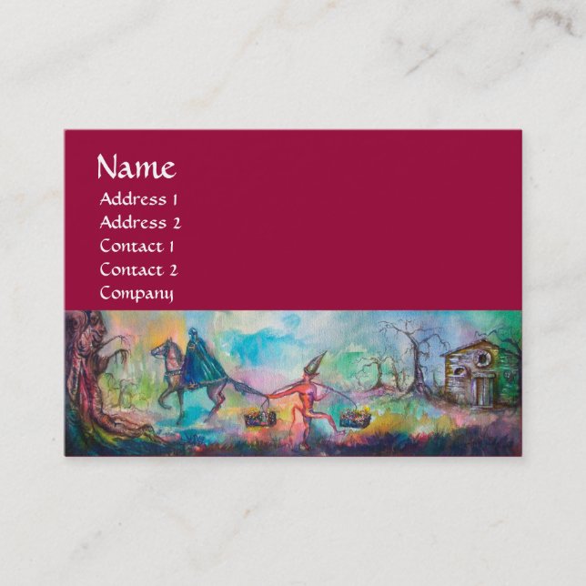 Tarjeta De Visita TEMPTACIÓN Caballero oscuro y el tesoro rojo del d (Anverso)