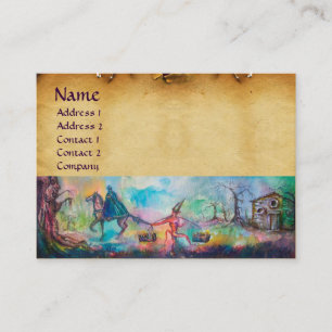 Tarjeta De Visita TEMPTACIÓN Caballero oscuro y pergamino del diablo