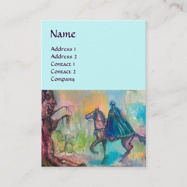 Tarjeta De Visita TEMPTACIÓN OSCURO KNIGHT MONOGRAM Azul Verde azula (Anverso)