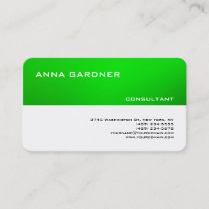 Tarjeta De Visita Tendencia exclusiva franja verde blanca creativa m