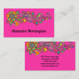 Tarjeta De Visita Tendencias Retro Florales Poderosas Borde 18 + tu 
