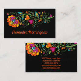Tarjeta De Visita Tendencias Retro Florales Poderosas Borde 19 + tu 