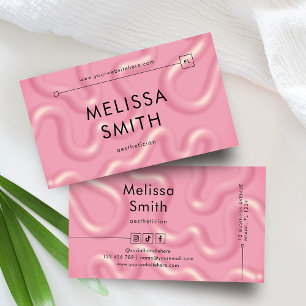 Tarjeta De Visita Tendencias Rosa Efecto 3D Abstracto Salón de Belle