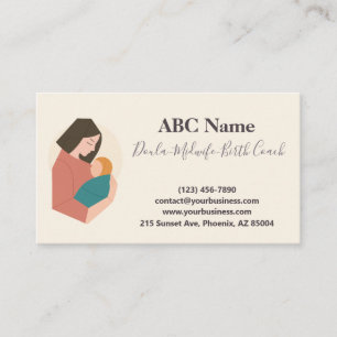 Tarjeta De Visita Tender Hold Modern Doula & Birth Coach