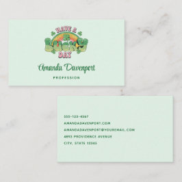 Tarjeta De Visita Tener un día de suerte en la tipografía retro