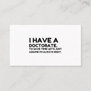 TARJETA DE VISITA TENER UN DOCTORADO