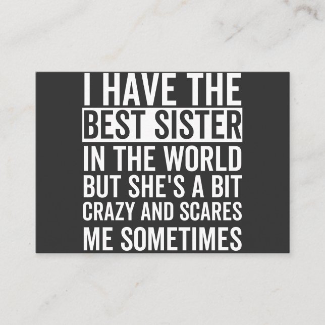 Tarjeta De Visita Tengo la mejor hermana del mundo (Anverso)