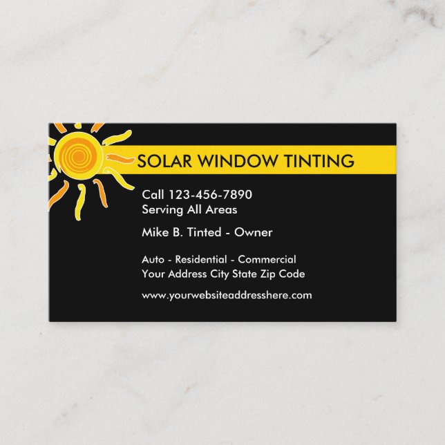 Tarjeta De Visita Teñido solar de Windows (Anverso)