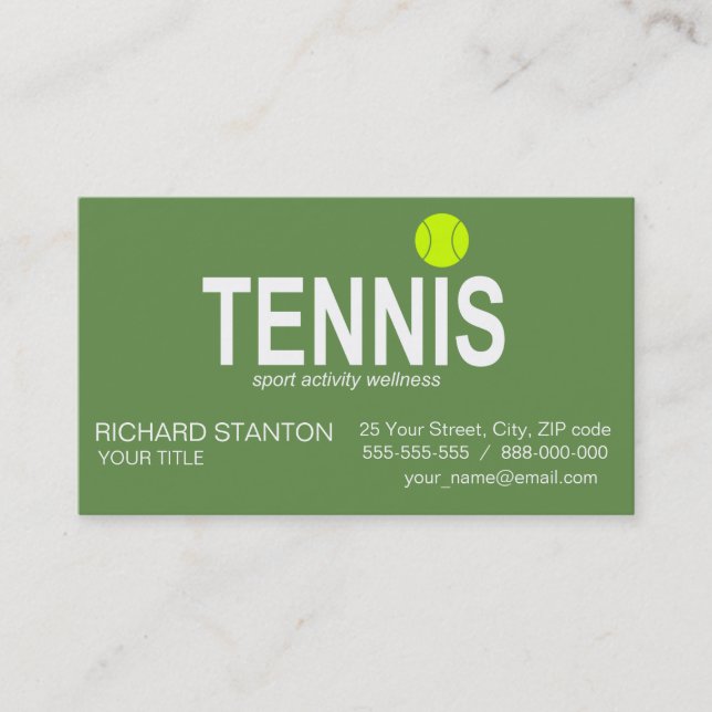 Tarjeta De Visita Tenis (Anverso)