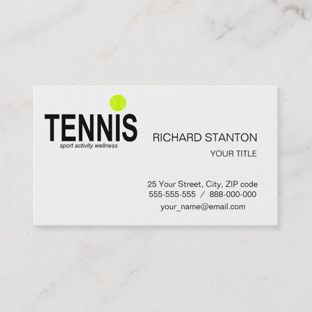 Tarjeta De Visita Tenis (Anverso)