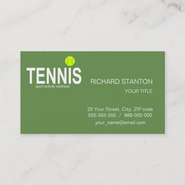 Tarjeta De Visita Tenis (Anverso)