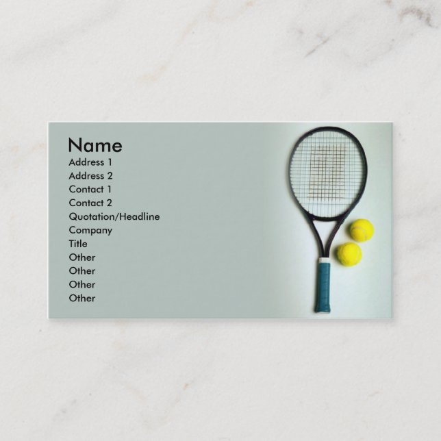Tarjeta De Visita Tenis (Anverso)