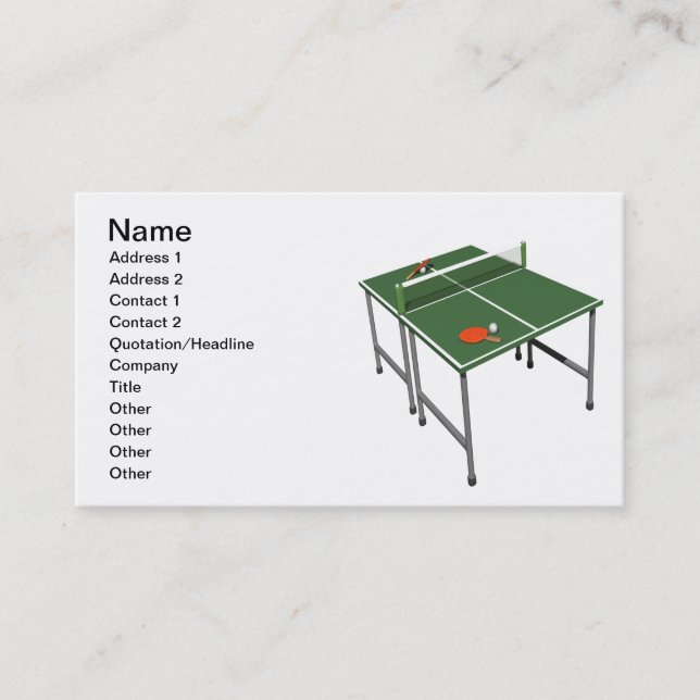 Tarjeta De Visita Tenis de mesa (Anverso)