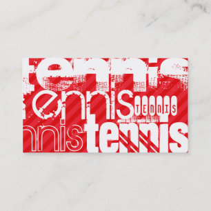 Tarjeta De Visita Tenis; franjas rojas escarlatas