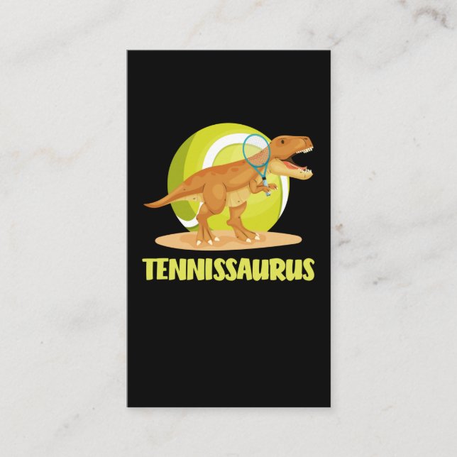 Tarjeta De Visita Tenis jugando Trex Funny Dino Sport (Anverso)